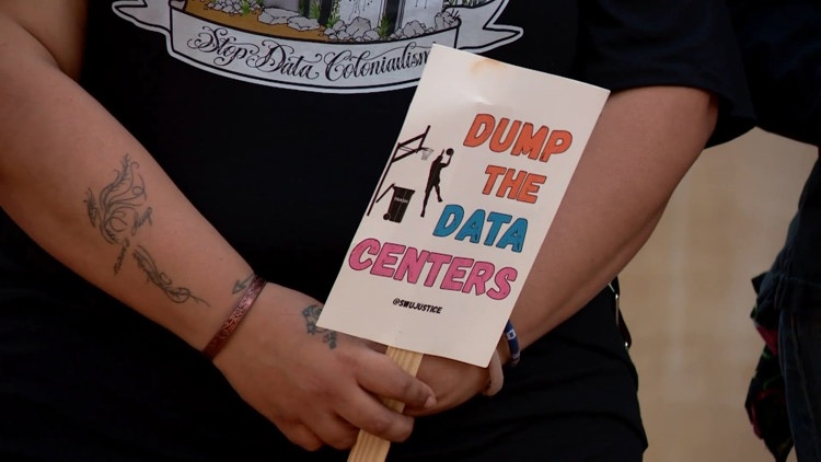 Protesters gather outside City Hall ahead of San Antonio City Council vote on data center rules — KENS 5 (San Antonio)